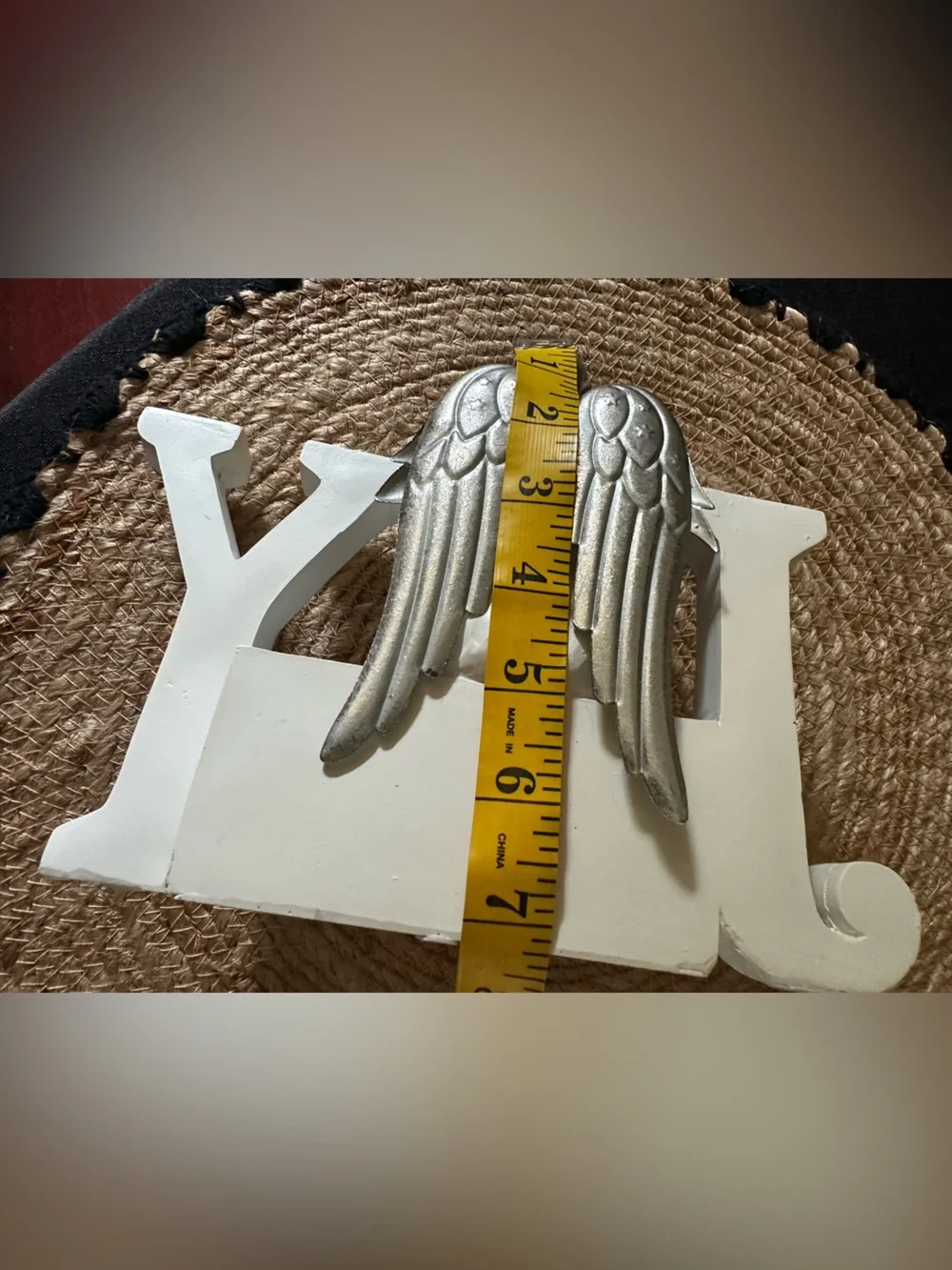 JOY Angel Figurine Tabletop Decor in White and Silver